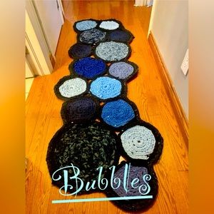 Handmade upcycled fabric rug